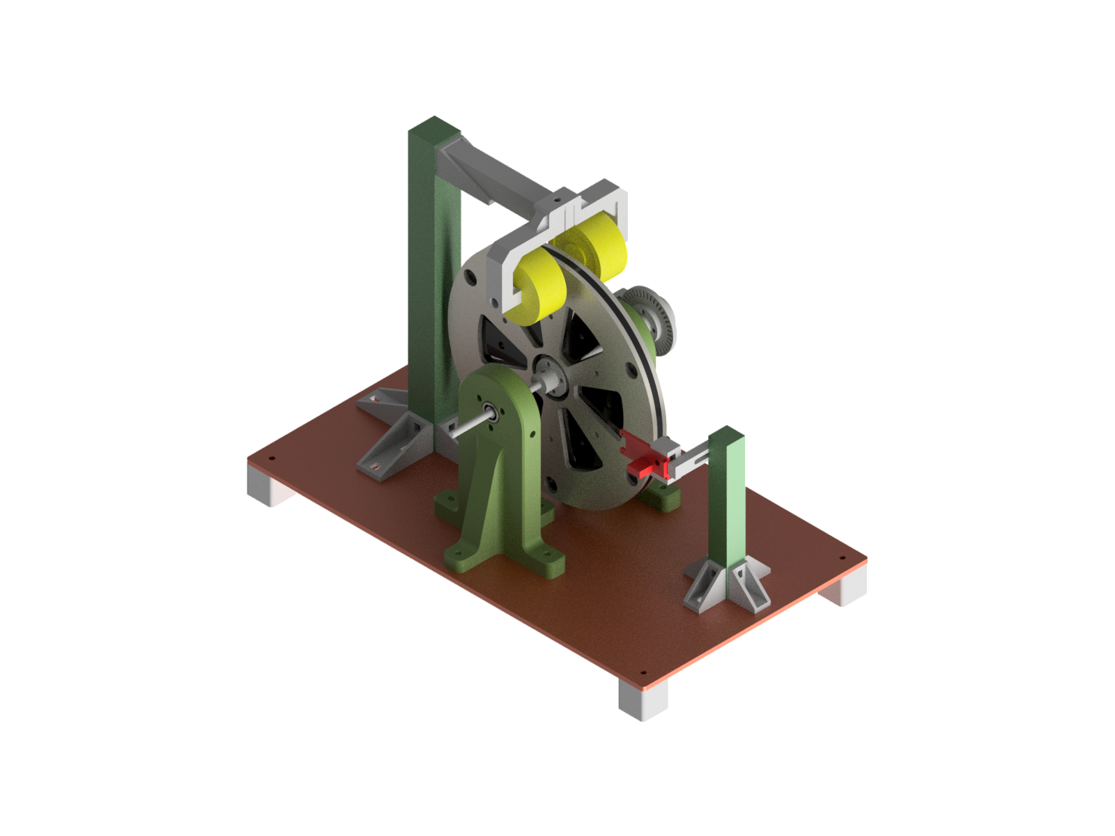 Isometric CAD render of the 1:4 scale electromagnetic test rig